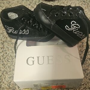 GUESS Kids Black Sneakers with Sparkling Accents